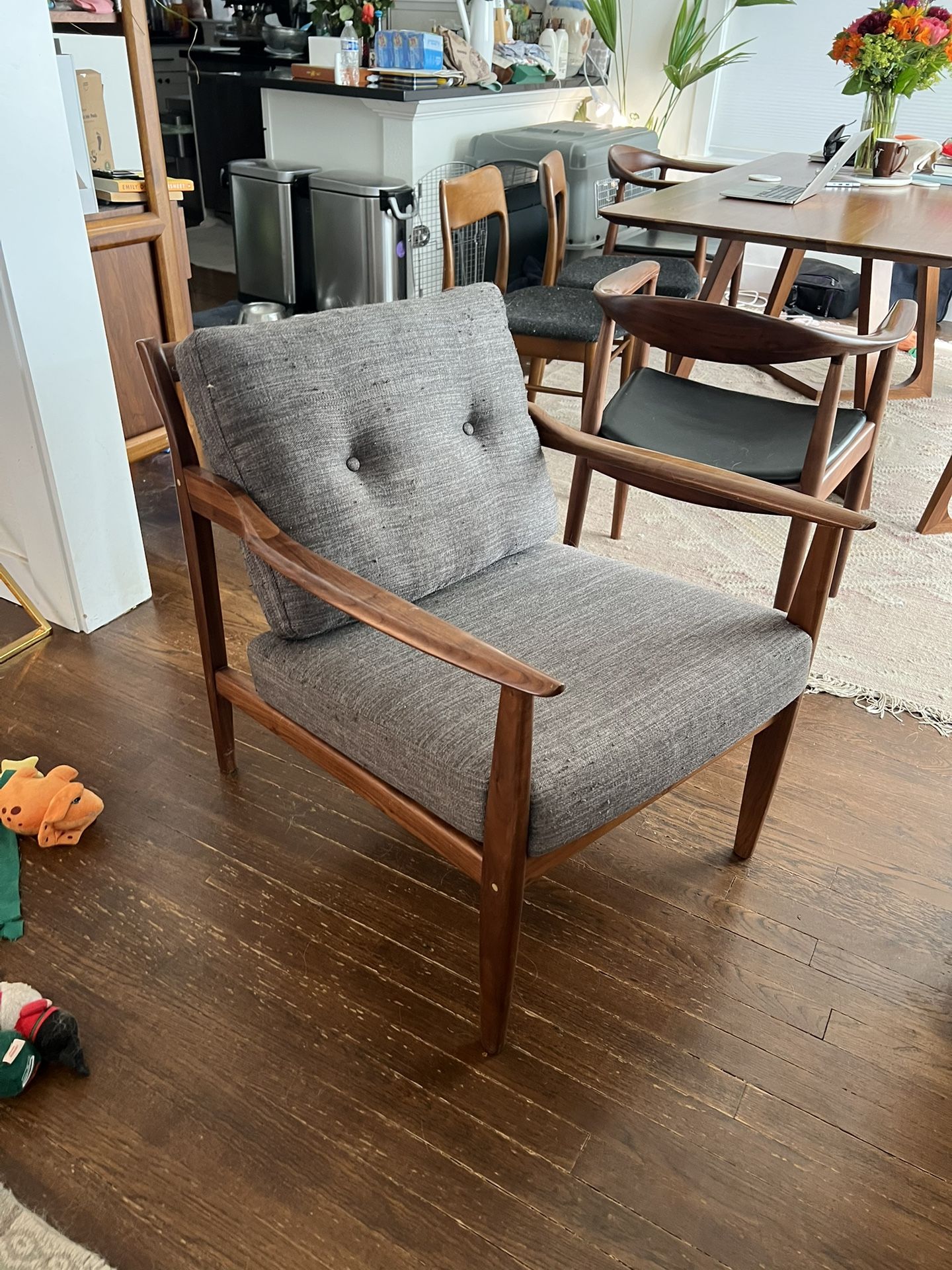 Solid Wood Midcentury Armchair