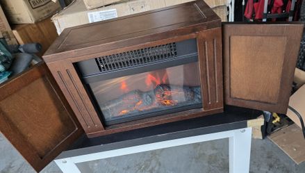 Portable Freestanding Tabletop Space Heater Flame Effect Mini Electric Fireplace