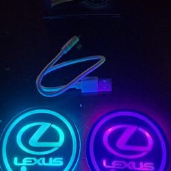 2 Lexus Led Color Changing USB Car Cupholder Coasters.  Other Cars Available.  SHIPPING AVAILABLE