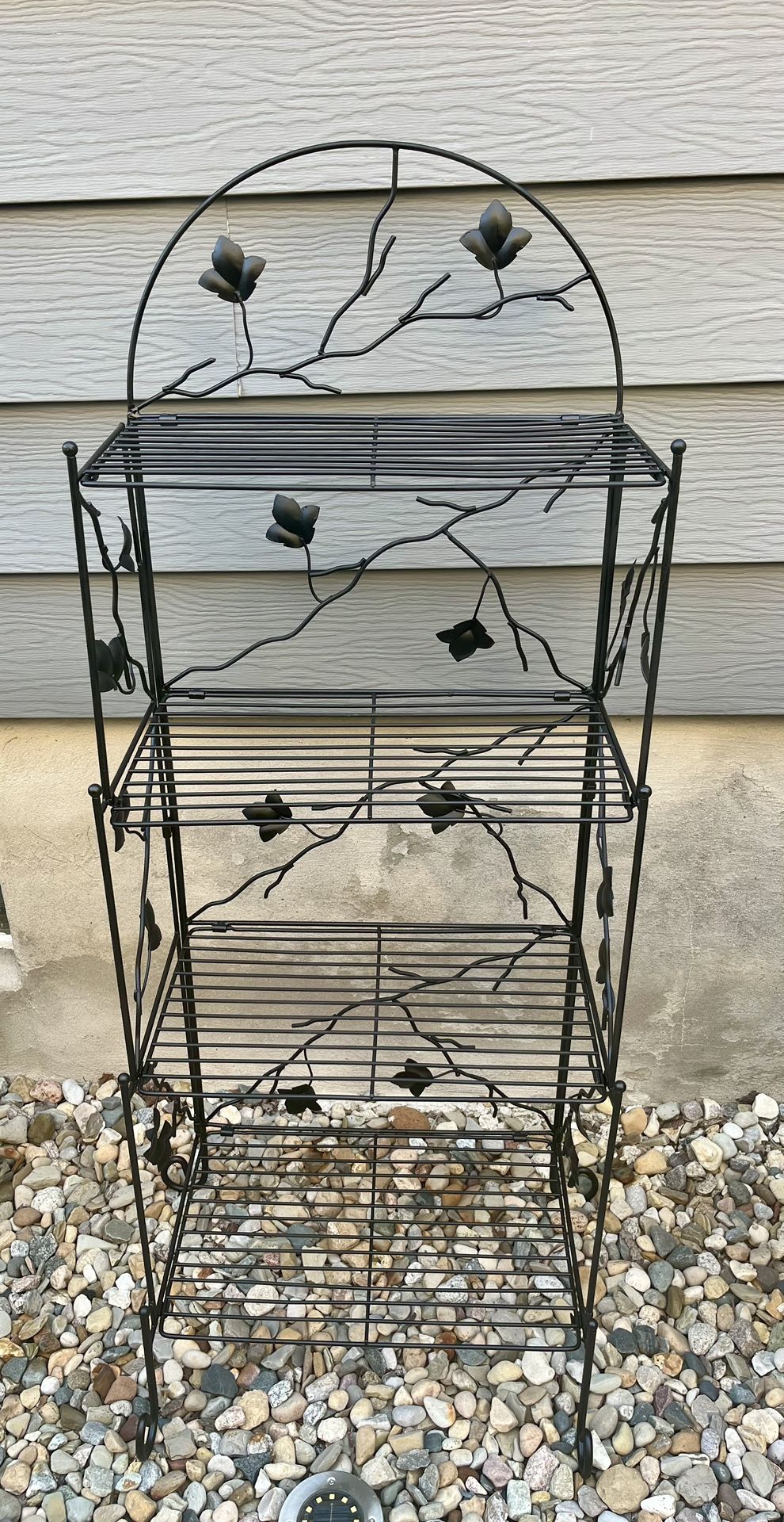 Wrought Iron Four-Tier Foldable Bakers Rack