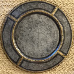 13" Galvanized Metal Plate Charger with Gold Welding (4)
