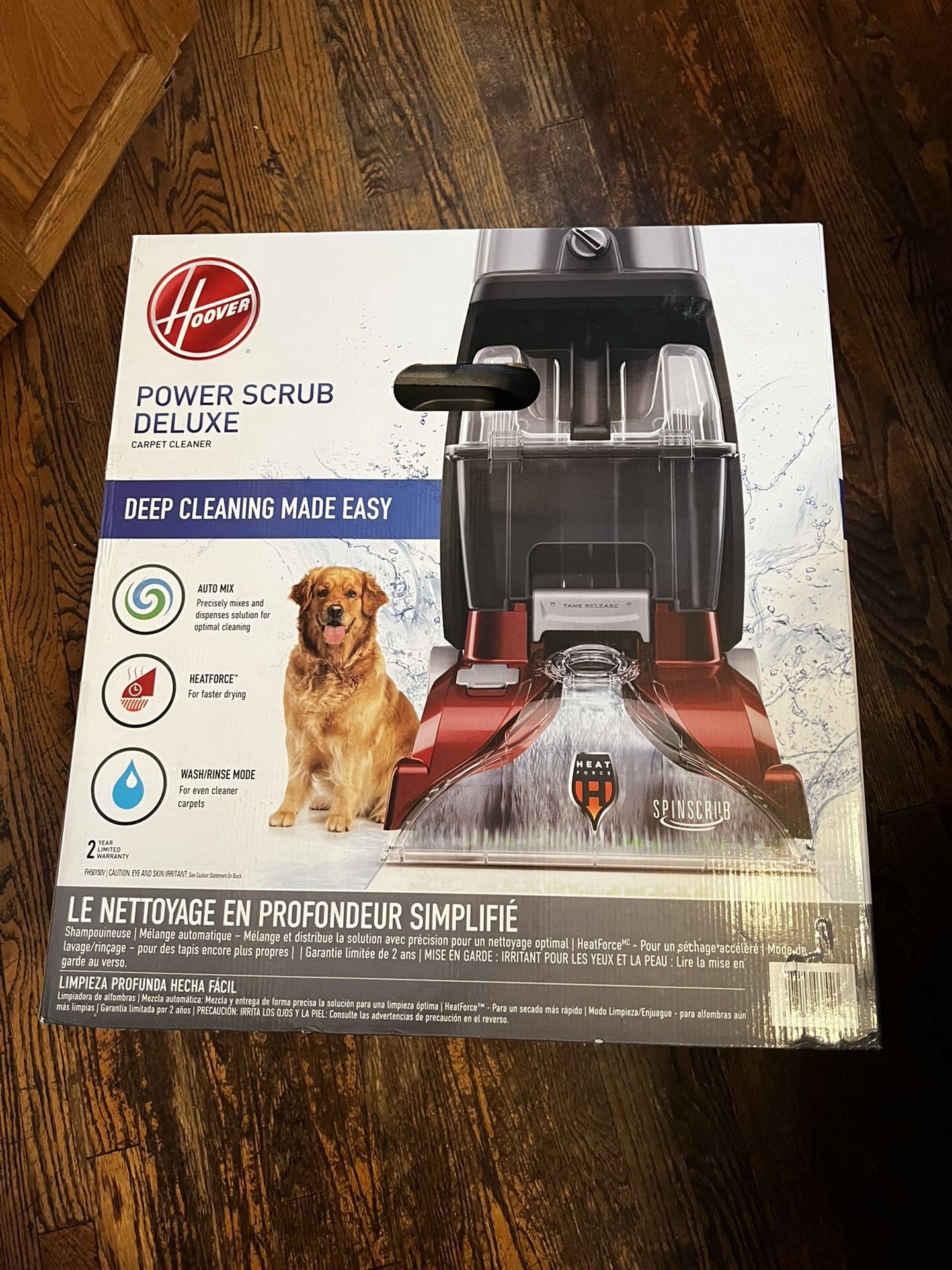 Hoover Power Scrub Deluxe Carpet Cleaner Machine, Upright Shampooer, FH50150V, Red, 27