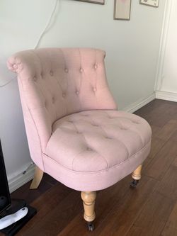 Pink Tufted Accent Chair