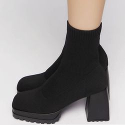 Black Sock Booties - size 8 Women
