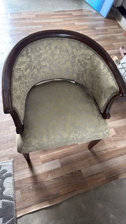 Vintage Upholstered Barrel Accent Chair