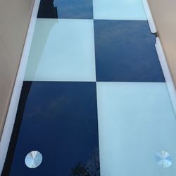 Checkered Glass Coffee Table 
