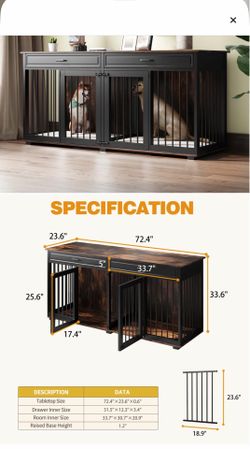 Rustic  Dog crate furniture.