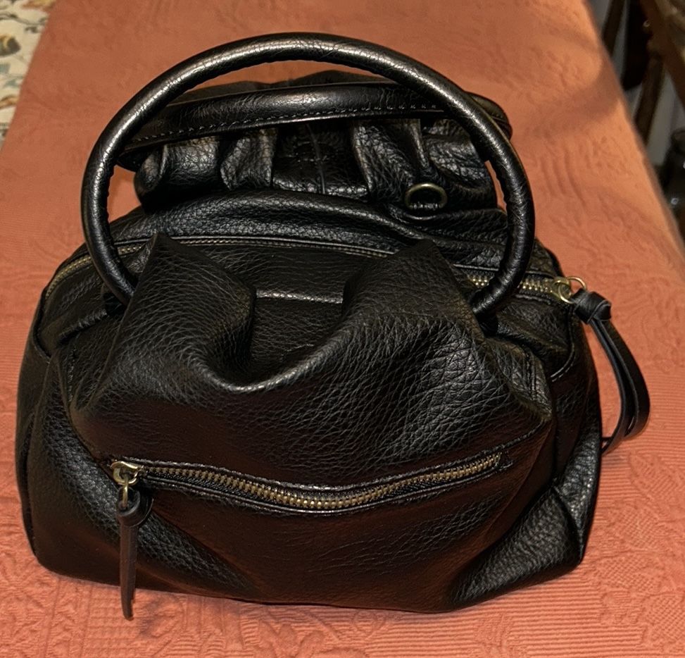 Unbranded Black Faux Leather Purse, Adjustable & Detachable Strap