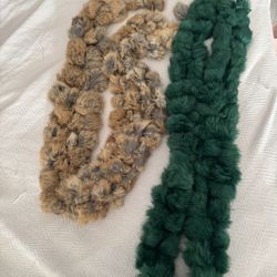 rabbit fur scarves, $ 10 each