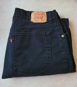 Levi's 550 Black Denim Jeans Size 14S