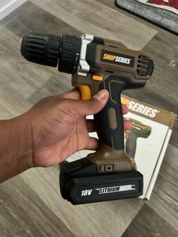 Shop Series 18V Cordless Drill with Lithium Tech Battery