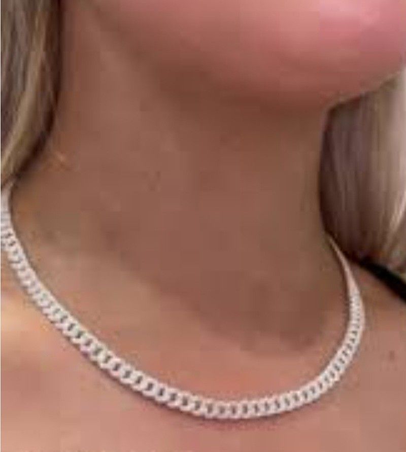 PANDORA PAVE CUBAN CHAIN STERLING SILVER NECKLACE. S925. ALE
