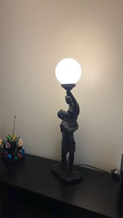 Sculptural Vintage Couple Globe Table Lamp