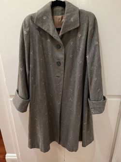Vintage 1940’s 50’s Gray Wool Swing Coat