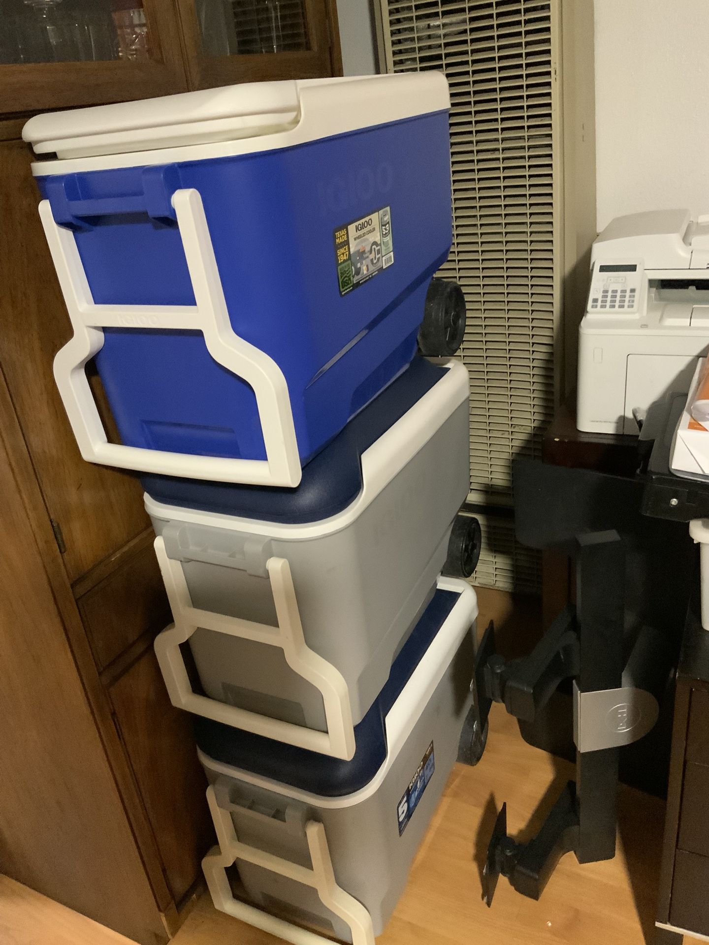 Three Ice Cooler Igloo. Buy Separate Or Package Of 3