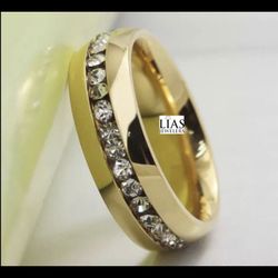 New 18k Yellow Gold Men Wedding Ring 