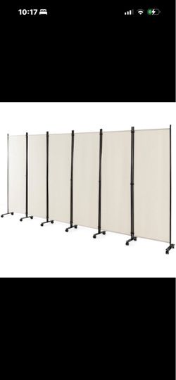 6-Panel Room Divider with Wheels