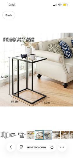 BLACK C SHAPED TABLE FOR SOFA TRAY (LIKE NEW) $25