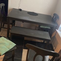 OBO/ Dining Kitchen Table W/ Bench & 4 Chairs