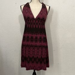 Black and Purple Halter Mini Dress - Small