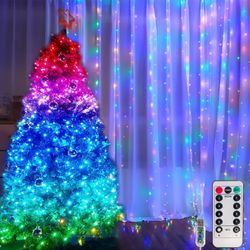 Brand new in pack 320 LED curtain string lights with 8 mode remote and timer.USB powered.