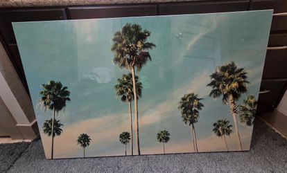 Palm trees glossy wall art