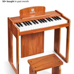 Vangoa Kids Piano Keyboard, 37 Keys Wood Digital Piano for Kids, Music Educational Instrument Toy, for Girls and Boys, Solid Wood