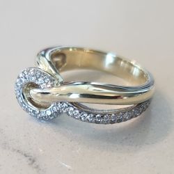 Breuning GmbH 14K Yellow Gold Natural (62) Natural Diamond Knot Ring