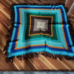 Crochet Blanket Knit Throw 5 X 5