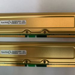 SyncMAX SM256R368A-653 512MB (2x256MB) PC600 DDR 184-Pin Desktop RAM - Non-ECC - Tested