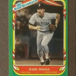 1987 Fleer Wade Boggs Sticker #12 Star Stickers Boston Red Sox Baseball Vintage Collectible Unused