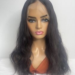 18’ Human Hair Transparent Lace Front Wig 