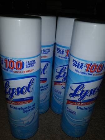 (2) 19 oz Lg bottles of Lysol Disinfectant Spray! Clean linen! 