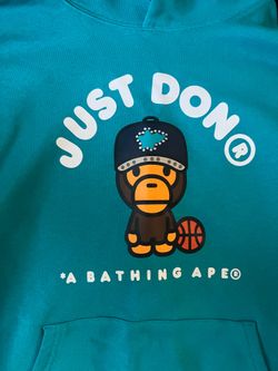 Bape X Just Don Milo Pullover Hoody Teal Relaxed Fit