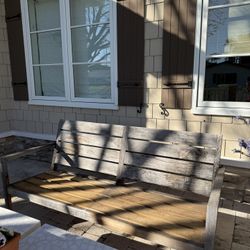 Crate And Barrel Wooden Bench 