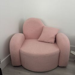 Pink Boucle Chair