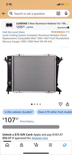 Brand New Radiator Compatible with…