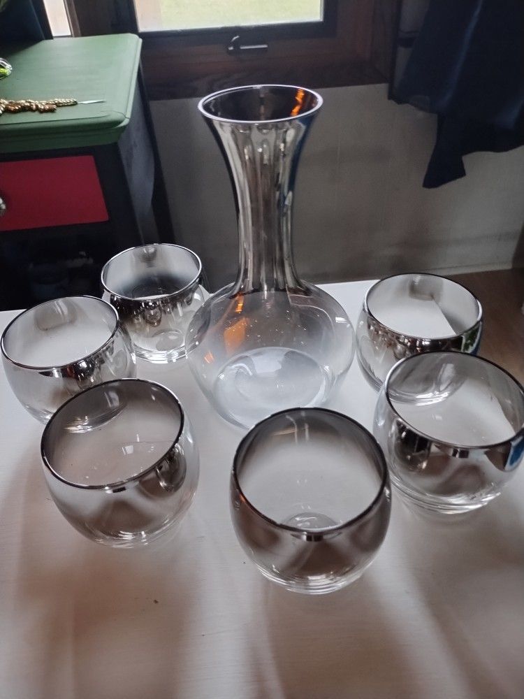 Silver Glass Decanter
