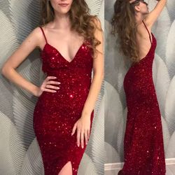 Glamorous Backless Sequin Dress
