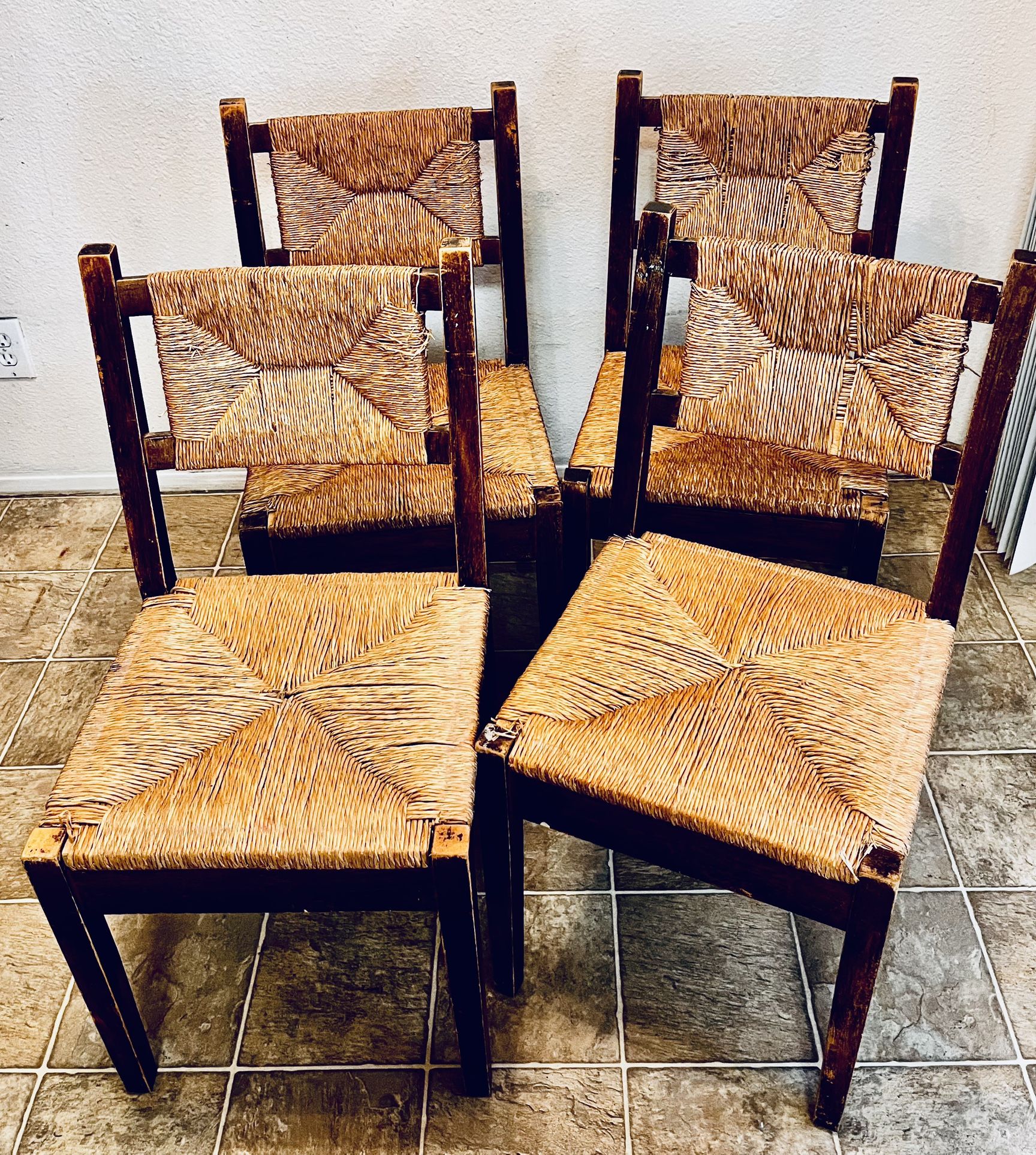 For Sale: Set of 4 Rustic Wooden Chairs – $90 (Set of 4)