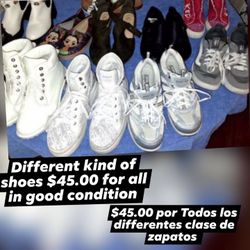 Different kinds of shoes sizes  from 9 to 11 / Differentes clase de zapatos  Tamanios del 9 al 11