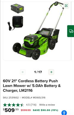 Electric Lawn Mower **Battery included