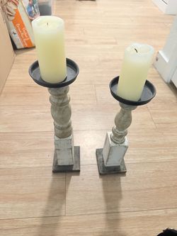 Candles and vintage art