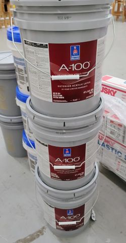 Sherwin Williams Exterior A100  Paint Color Light Gray/Beige 