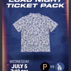 Los Angeles Dodgers Luau Night Hawaiian Shirt Medium XL 2023 July 5th
