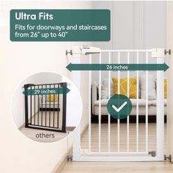 Baby Gate for Doorways and Stairs, 29''-33'' Auto Close Dog/Puppy Gate, Easy Install, Pressure Mount