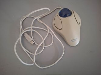Chipped Kensington Orbit Vintage Track Ball Mouse USB Wired Blue Ball