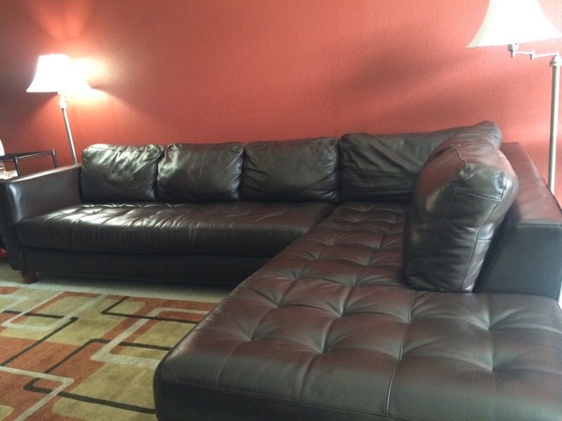 Milano Leather 2-piece Chaise Sectional Sofa