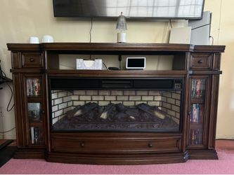 OBO!!! Costco Electric Fireplace TV Stand Console | Solid Wood | 65” TV