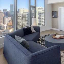 BluDot Thataway Angled Sectional Sofa - Tofte Navy